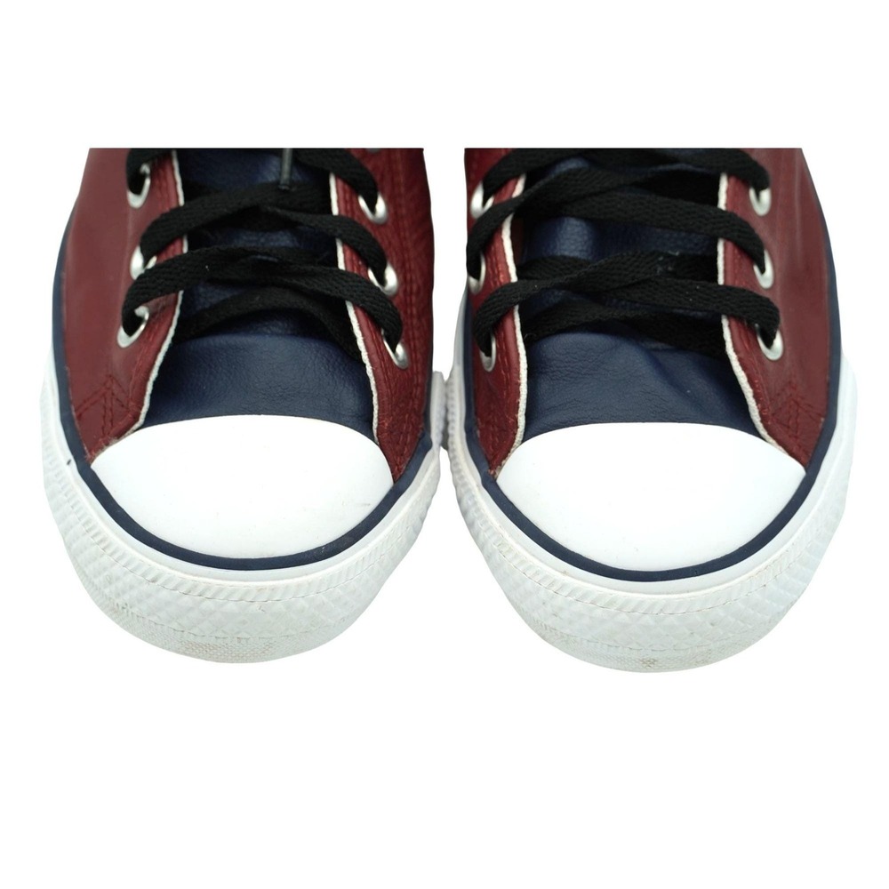 Classic Converse Chuck Taylor All Star Sneaker Mens 9 Burgundy Leather High Top - Picture 8 of 10